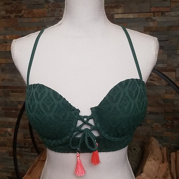 Other - NWT green bikini top with tassel
